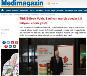 Türk Böbrek Vakfı: 3 milyon morbit obezin 1,8 milyonu çocuk yaşta
