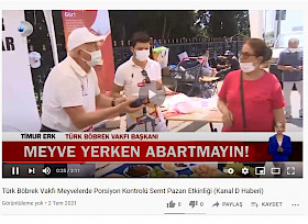 Türk Böbrek Vakfı Meyvelerde Porsiyon Kontrolü Semt Pazarı Etkinliği (Kanal D Haberi)