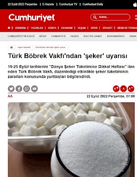 Türk Böbrek Vakfı'ndan 'şeker' uyarısı
