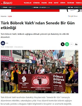 Türk Böbrek Vakfı'ndan Senede Bir Gün etkinliği